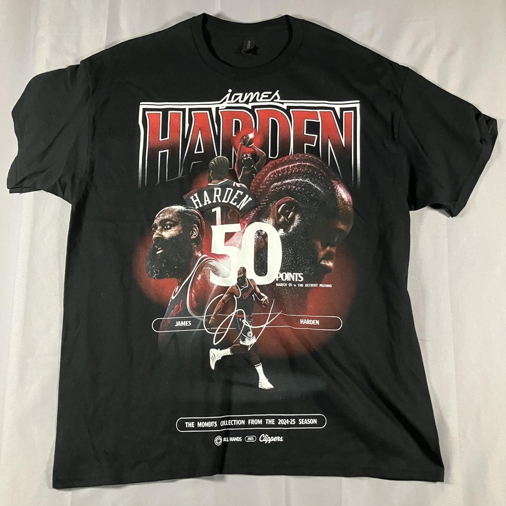 Los Angeles Clippers Shirt Mens XL Black NBA Basketball James Harden 50